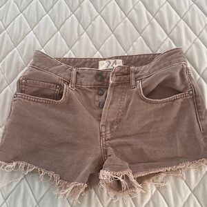 We The Free Tan Denim Shorts